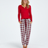 Petite Pyjamahose Twill Check, Rot