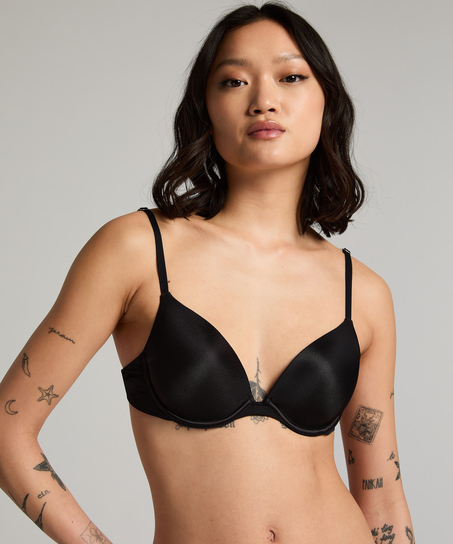 Soutien-gorge à armatures préformé Transparent Back Multiway, Noir