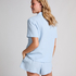 Musselin-Shorts, Blau