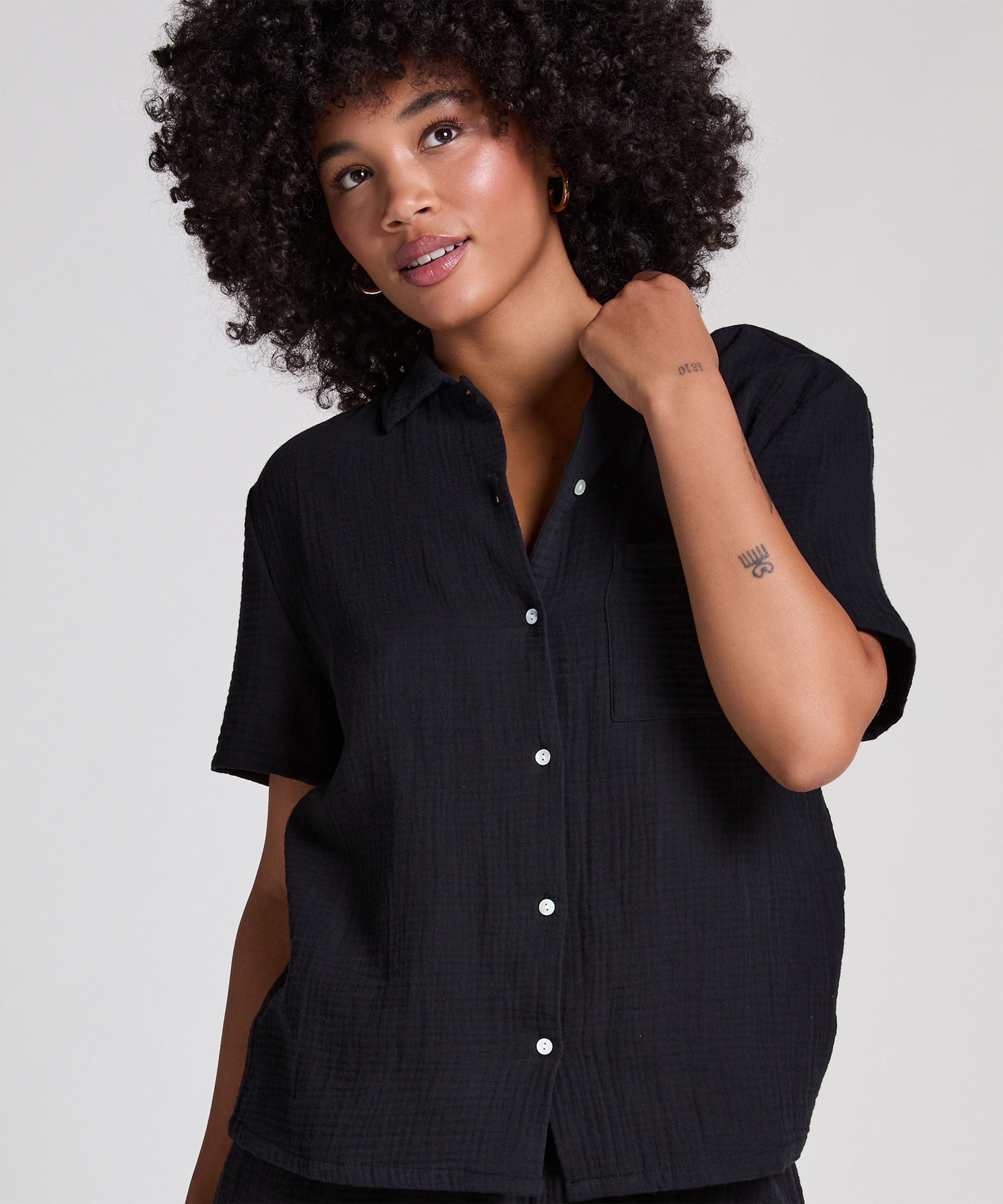 Musselin-Jacke, Schwarz, main