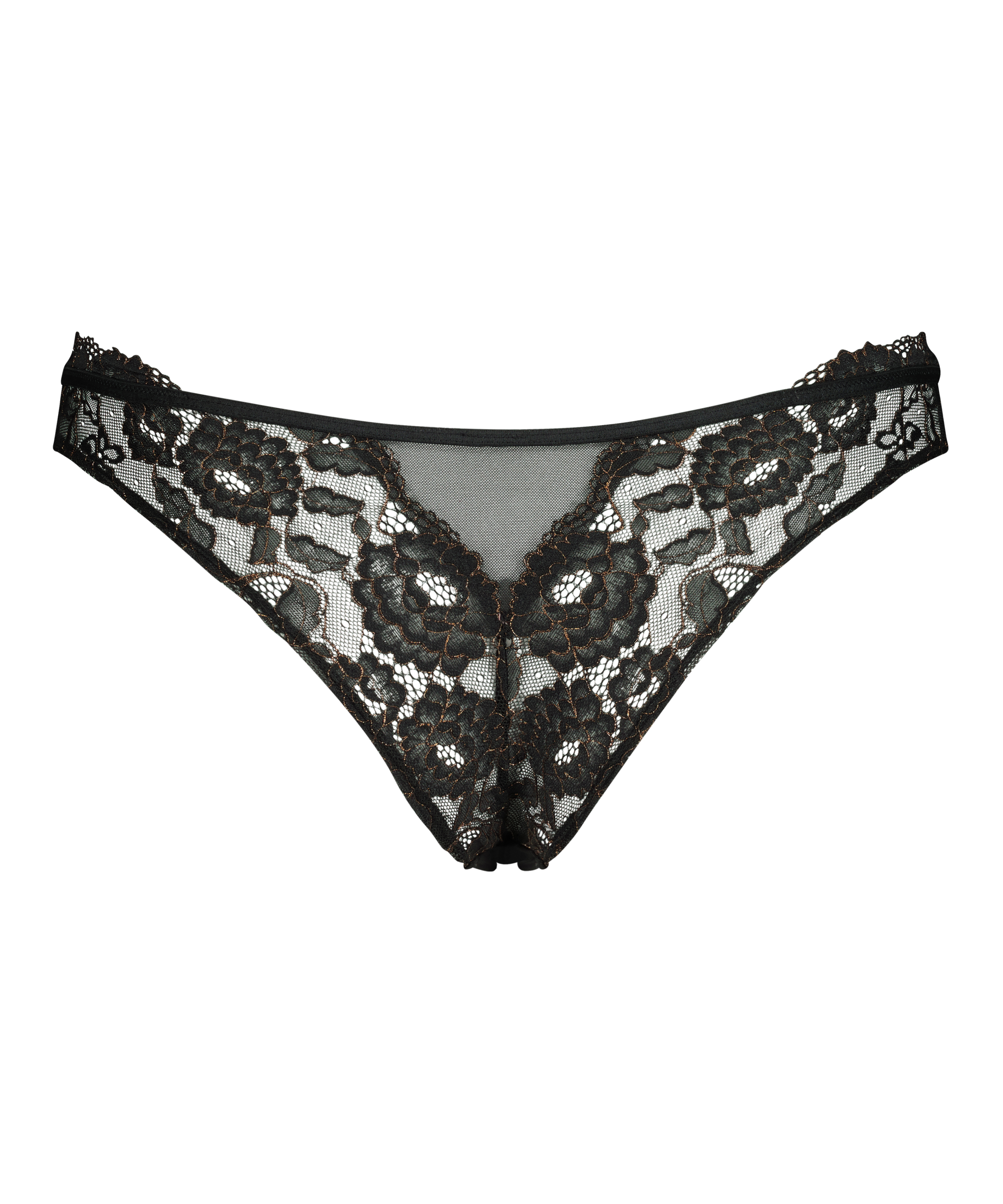 Slip br&eacute;silien &eacute;chancr&eacute; Chloe, Noir, main