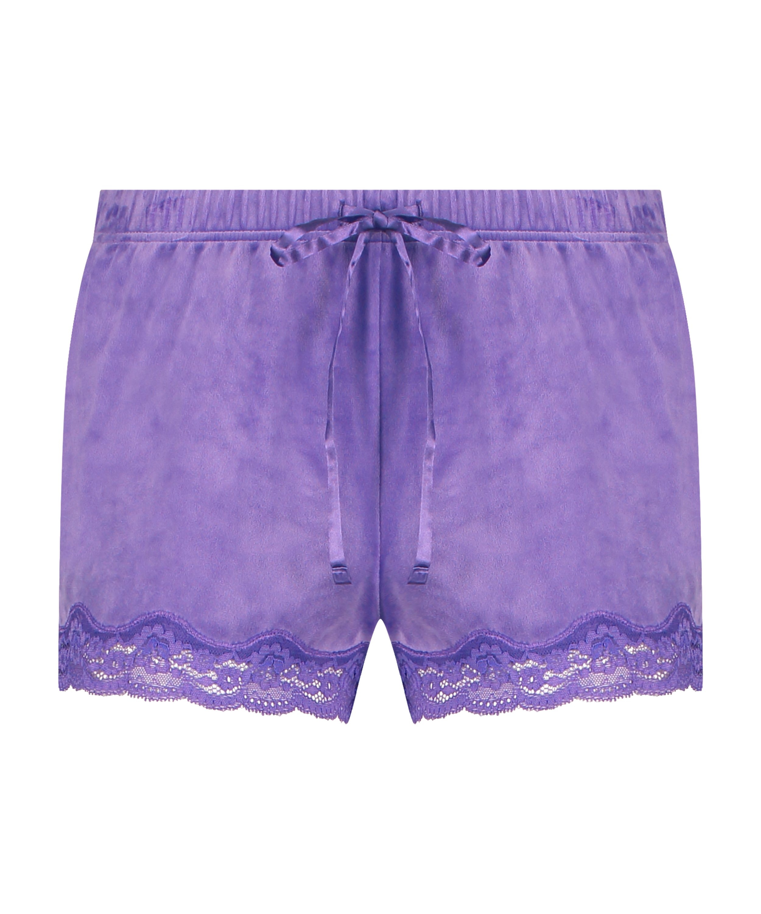 Short velours dentelle, Violet, main