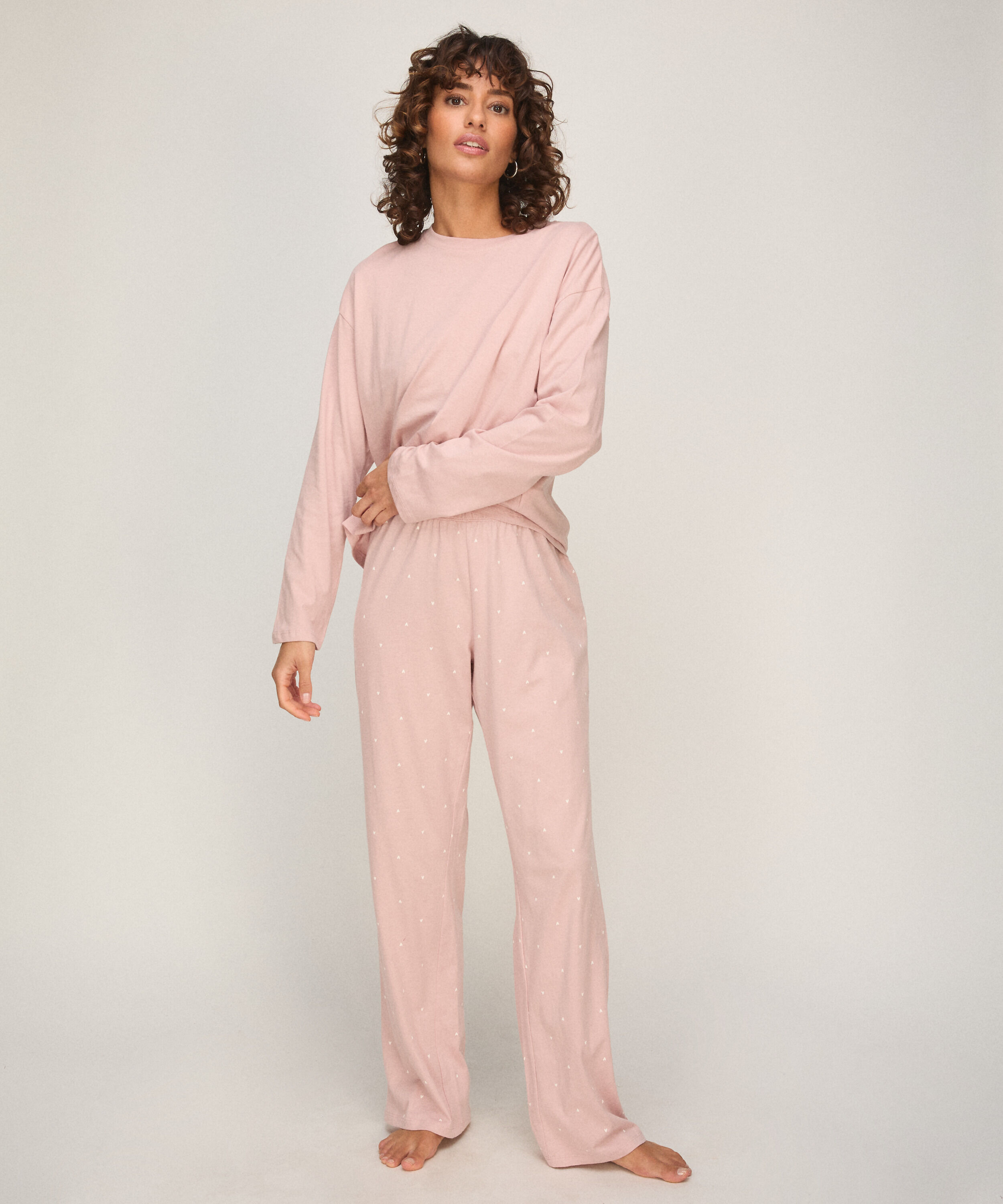 Pyjama en jersey de coton, Rose