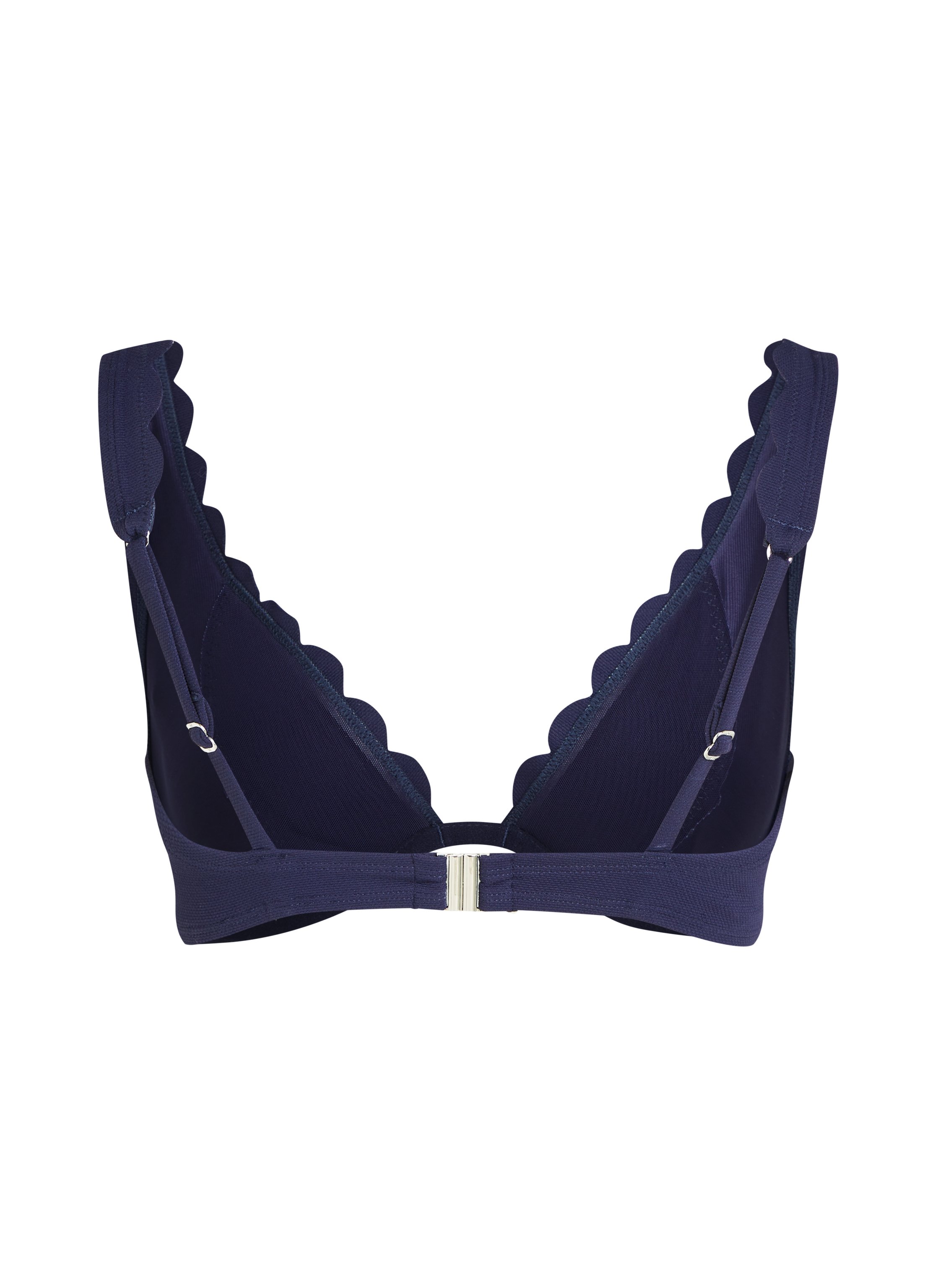 Unwattiertes B&uuml;gel-Bikini-Top Scallop, Blau, main