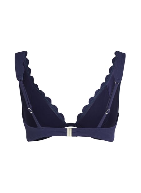 Unwattiertes B&uuml;gel-Bikini-Top Scallop, Blau