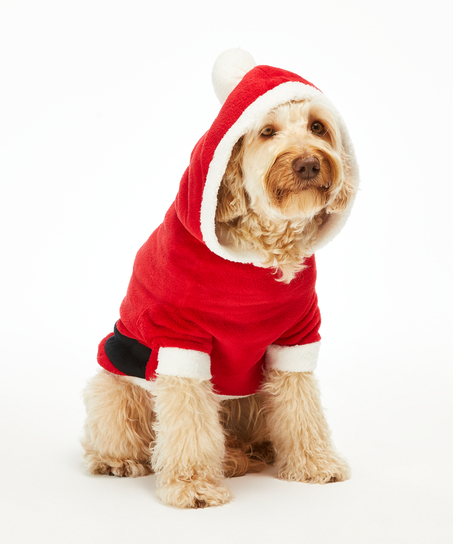 Fleece Hunde-Onesie, Rot