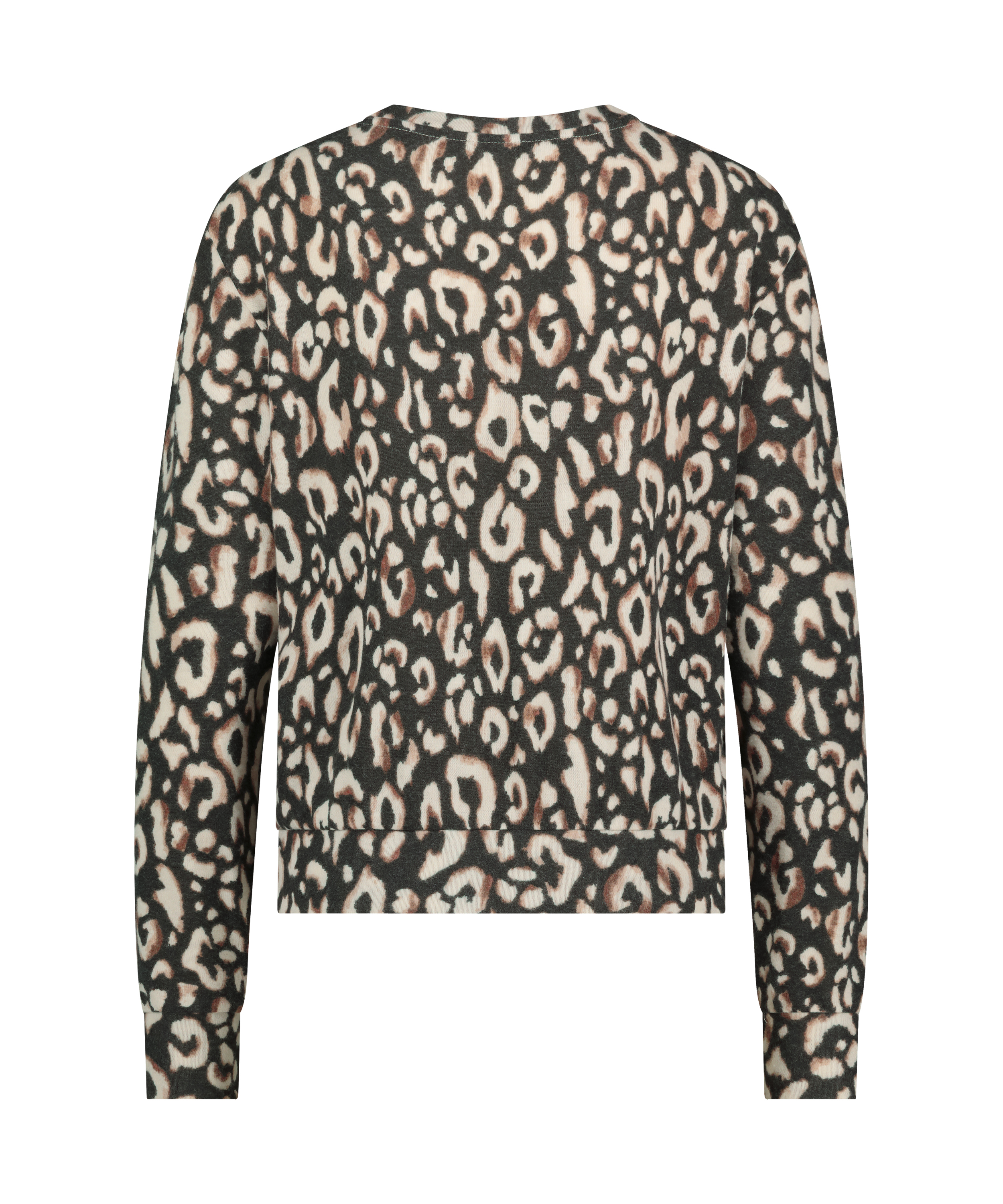 Langarm-Pyjamatop Jersey, Schwarz, main