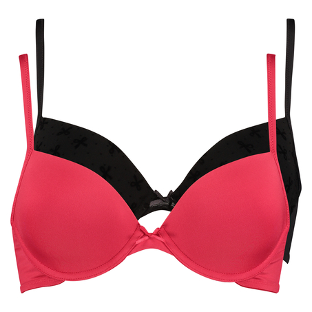 Doppelpack vorgeformter B&uuml;gel-BH, Schwarz