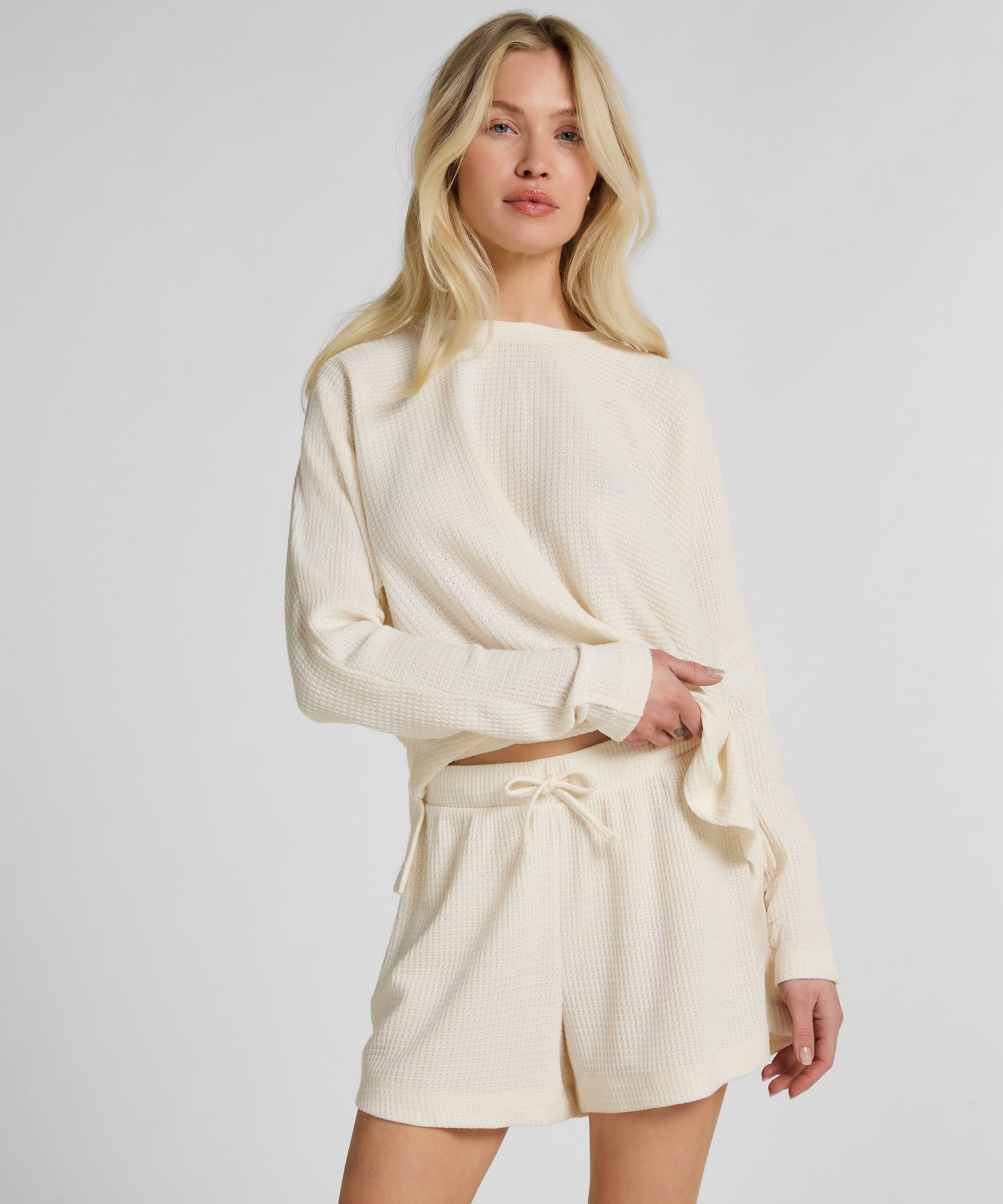 Short Waffle Sloane, Blanc