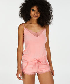 Shorts Velours Lace, Orange