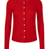 Gerippte Jersey-Strickjacke, Rot