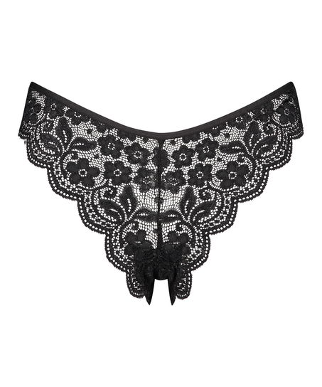 Slip brésilien jambe haute, Noir