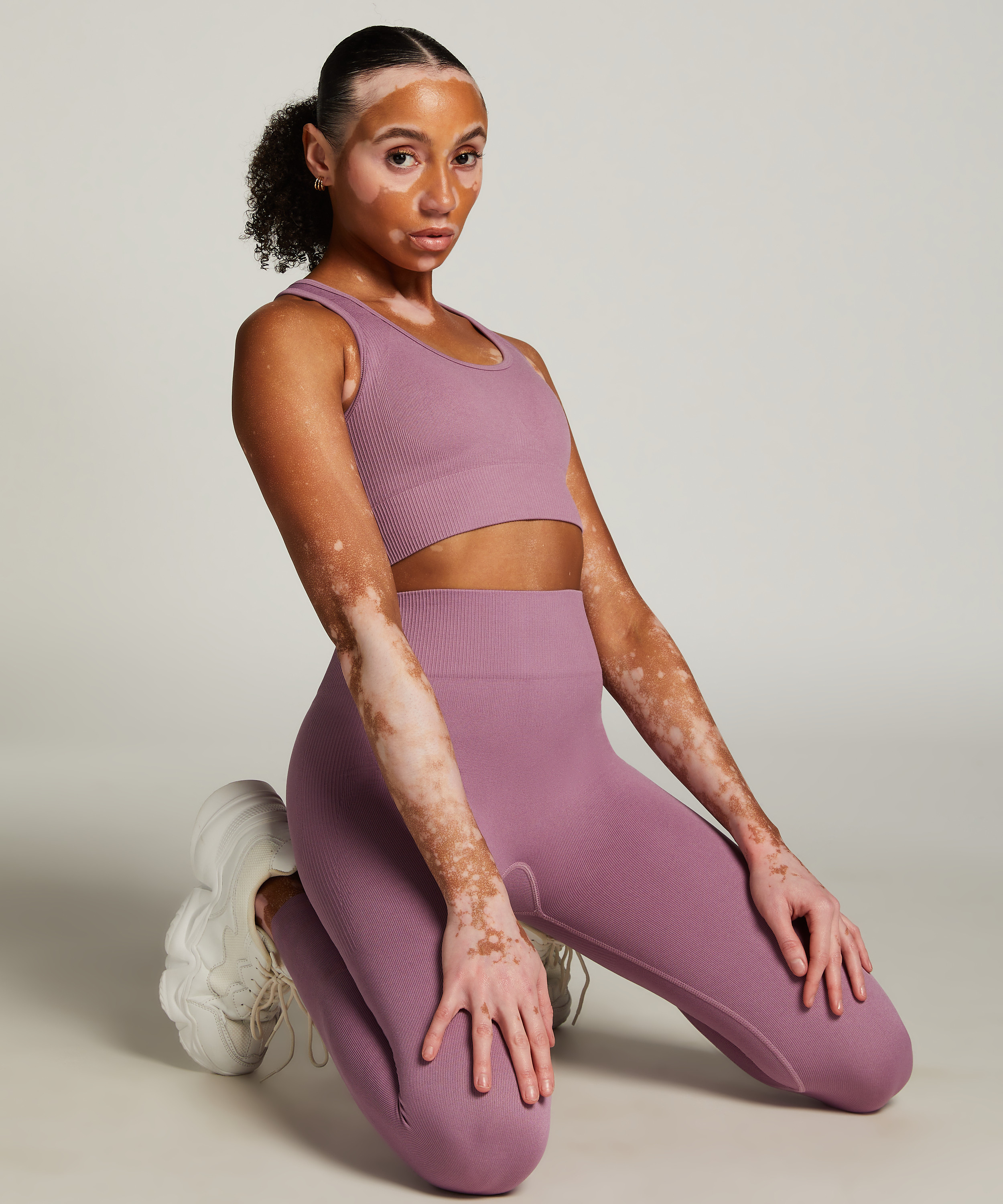 HKMX Soutien-gorge de sport sans couture, Violet, main