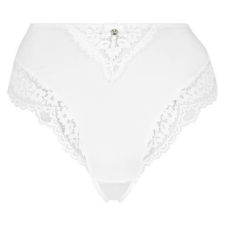 Slip br&eacute;silien &eacute;chancr&eacute; Marina, Blanc