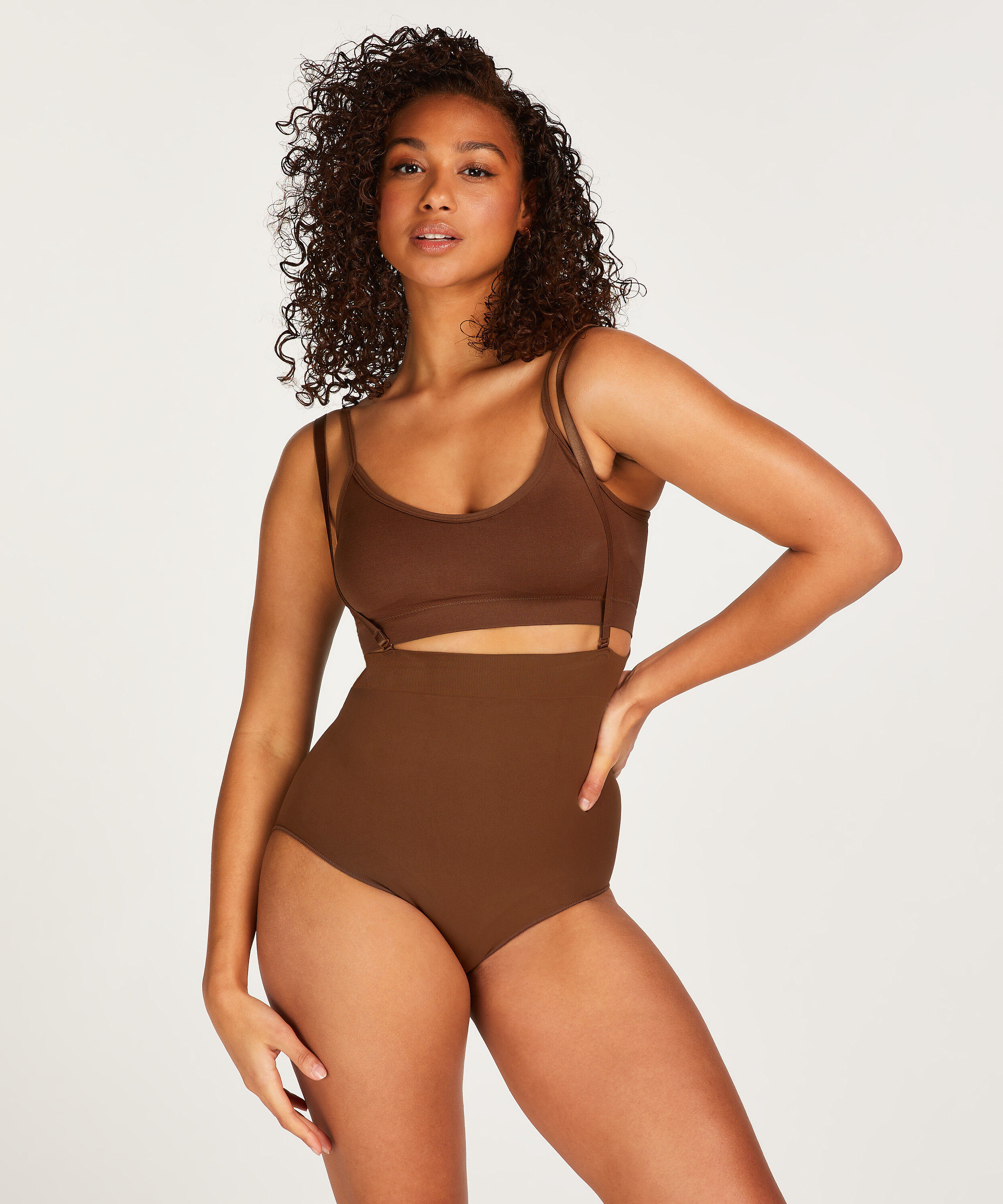 Nahtloser Slip mit hoher Taille, Rot