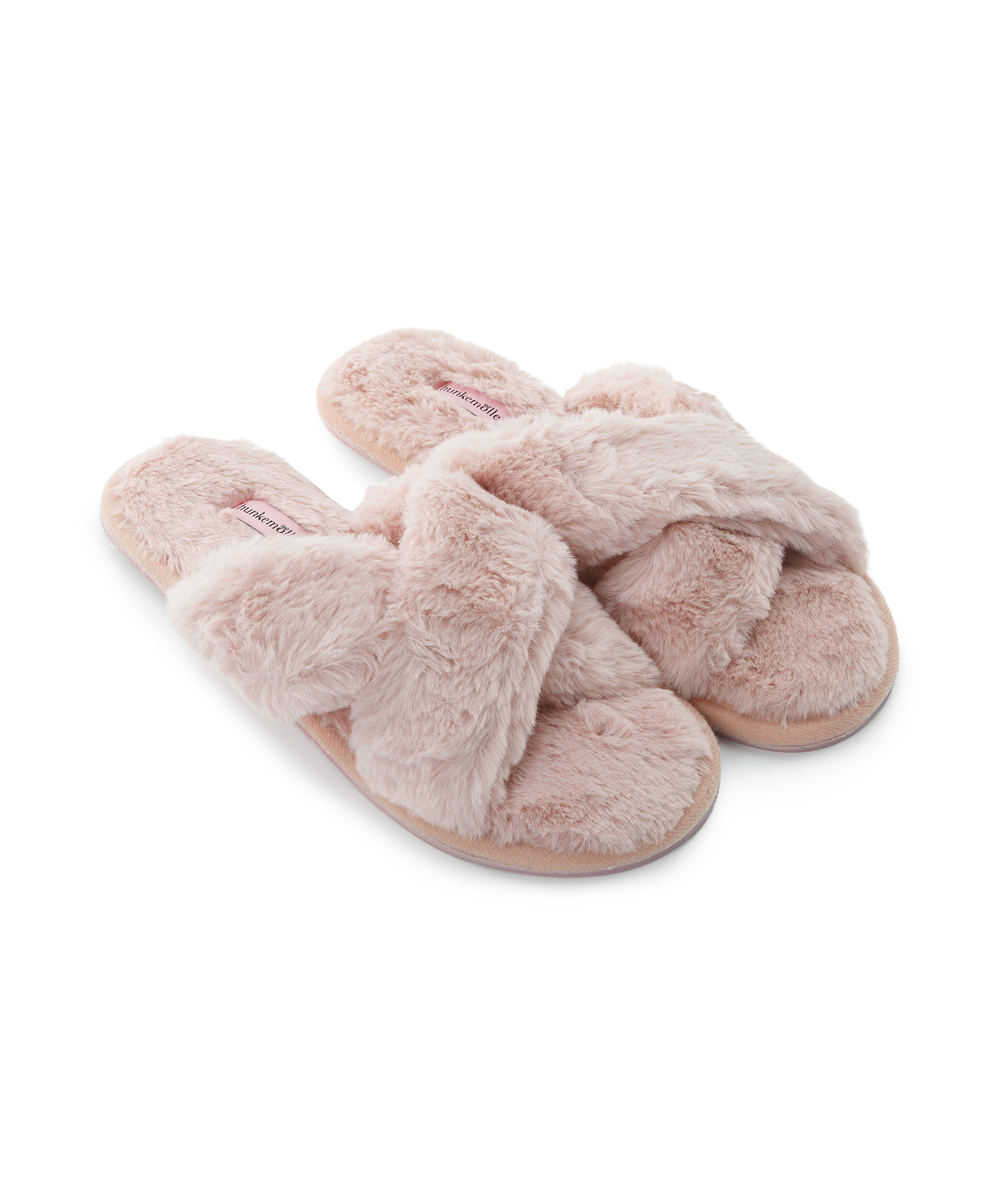 Hausschuhe Fake Fur Crossed, Rose, main