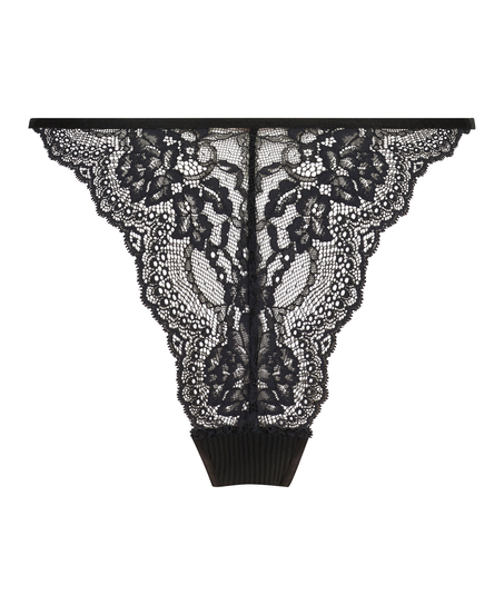 Brazilian-Slip mit hohem Beinausschnitt Kaiden, Schwarz