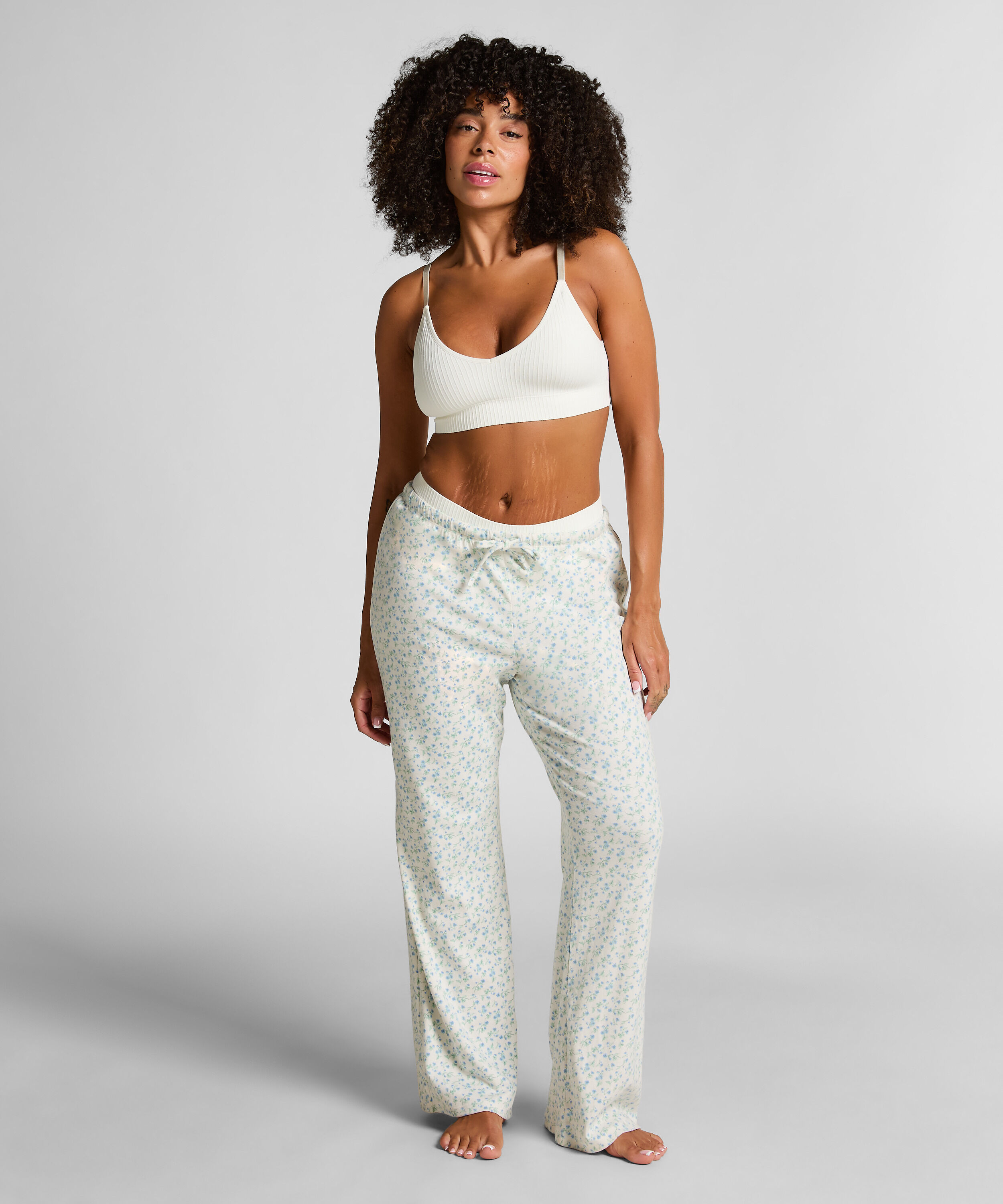 Pantalon de pyjama Florecita, Blanc