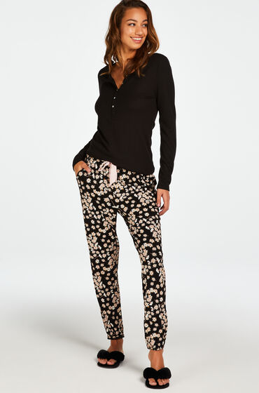 Hunkemöller Petite Pantalon de pyjama Daisy Noir