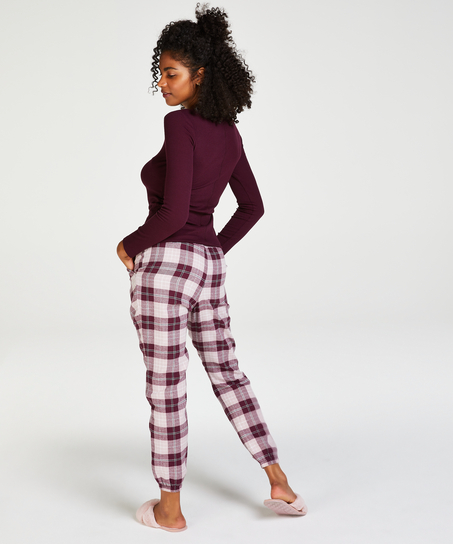 Petite Pyjamahose Twill Check, Rot