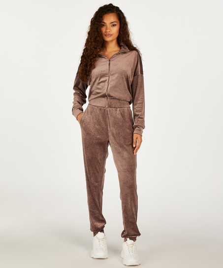 Pantalon de jogging Velours, Marron