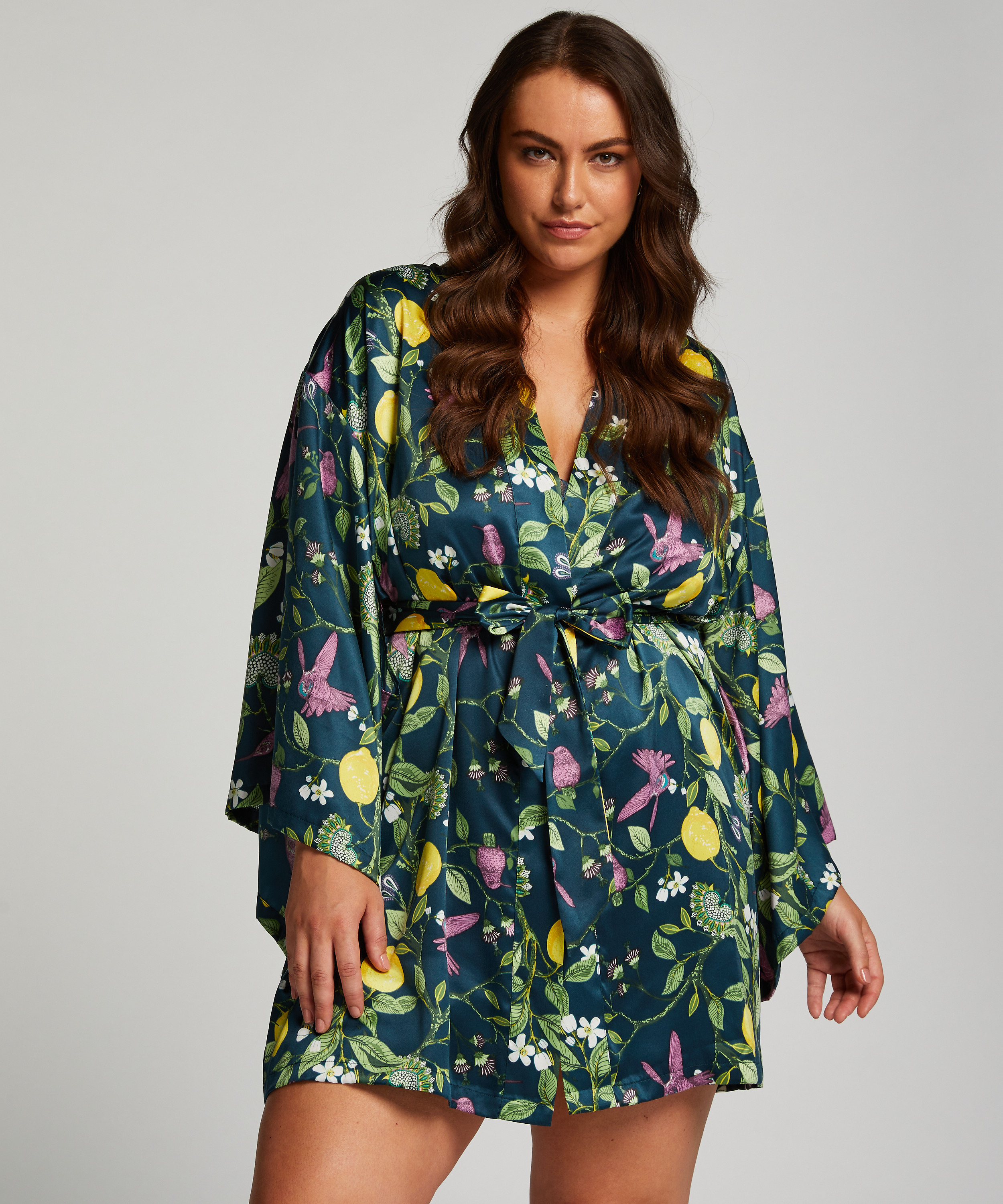 Kimono Satin, Blau, main