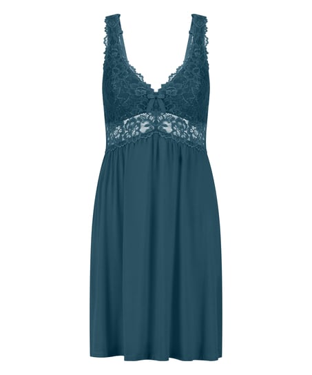 Slipdress Nora Lace, Blau