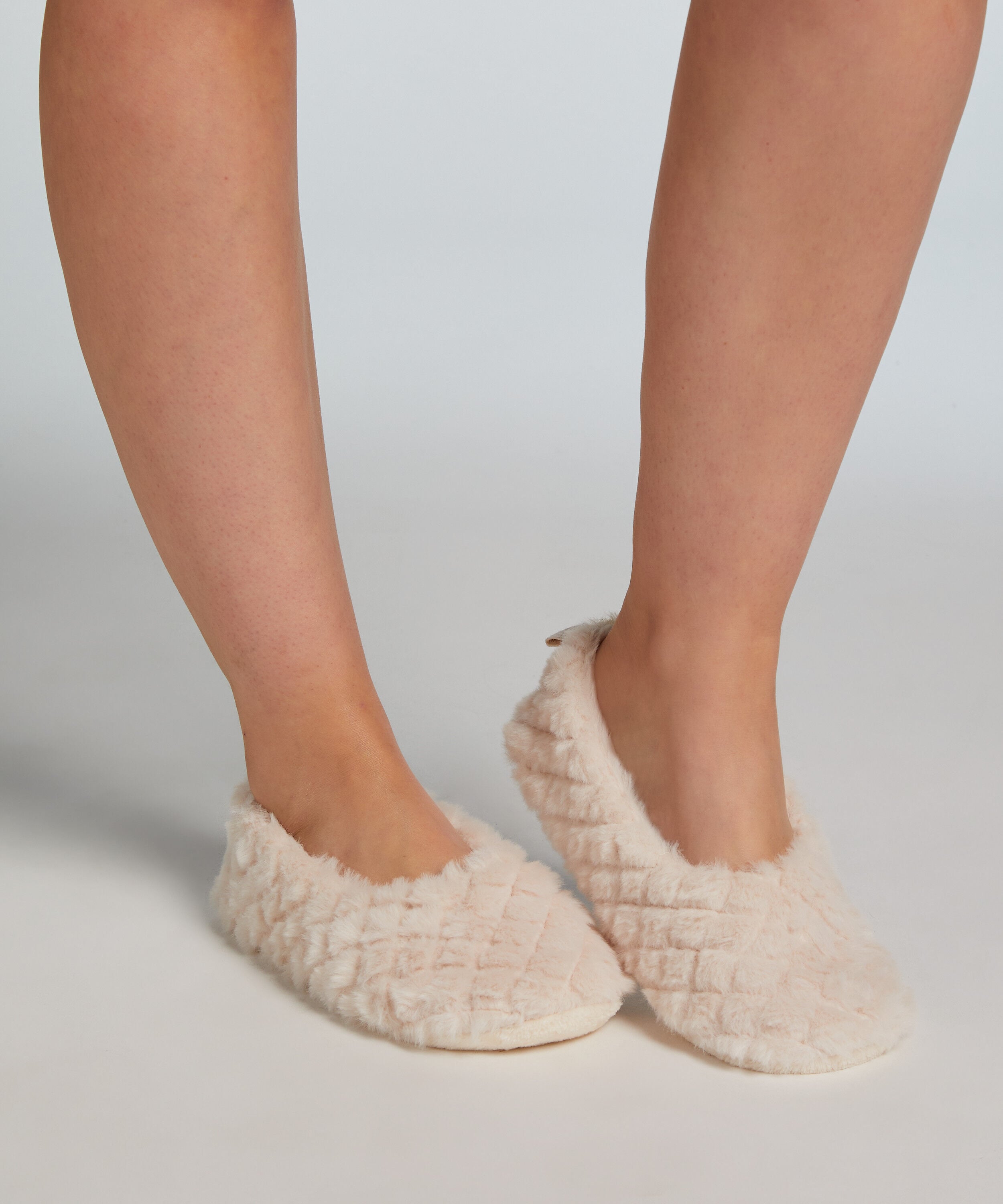 Ballerina flauschige Hausschuhe, Beige