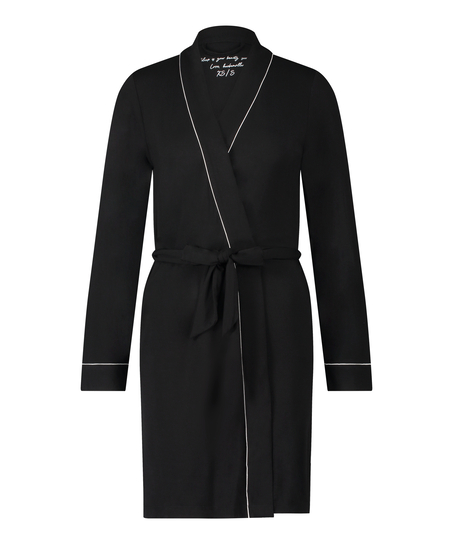 Short Jersey Robe Essentials, Schwarz