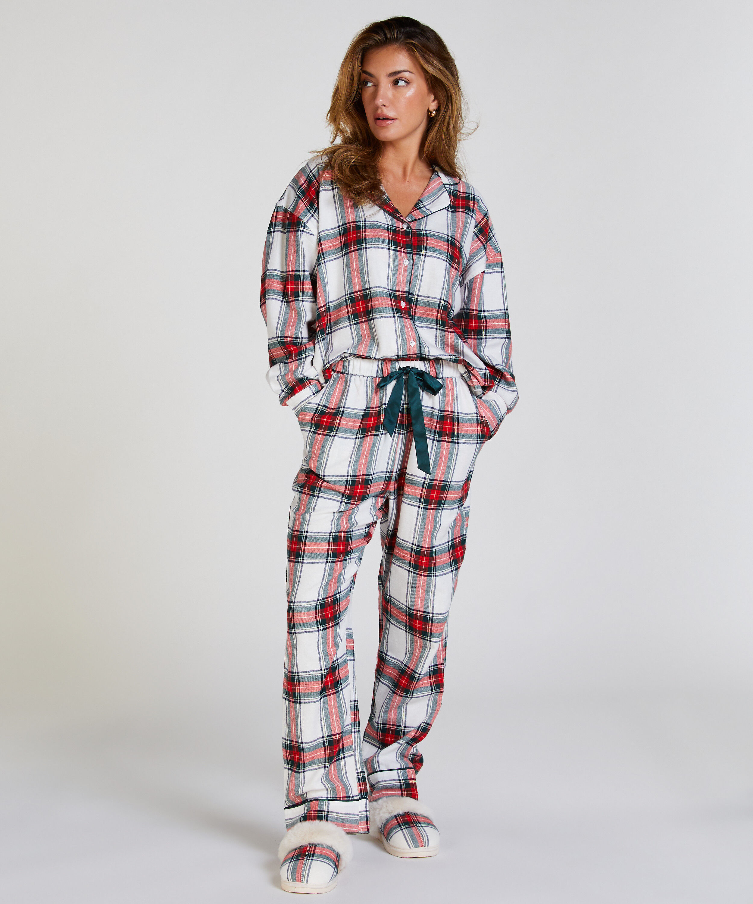 Pantalon de Pyjama Flanel, Blanc