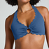 Scallop Bikini-Trägertop, Blau