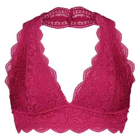 Bralette Halter Lace, Rose