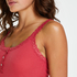 Singlet top cami rib lace, Rot