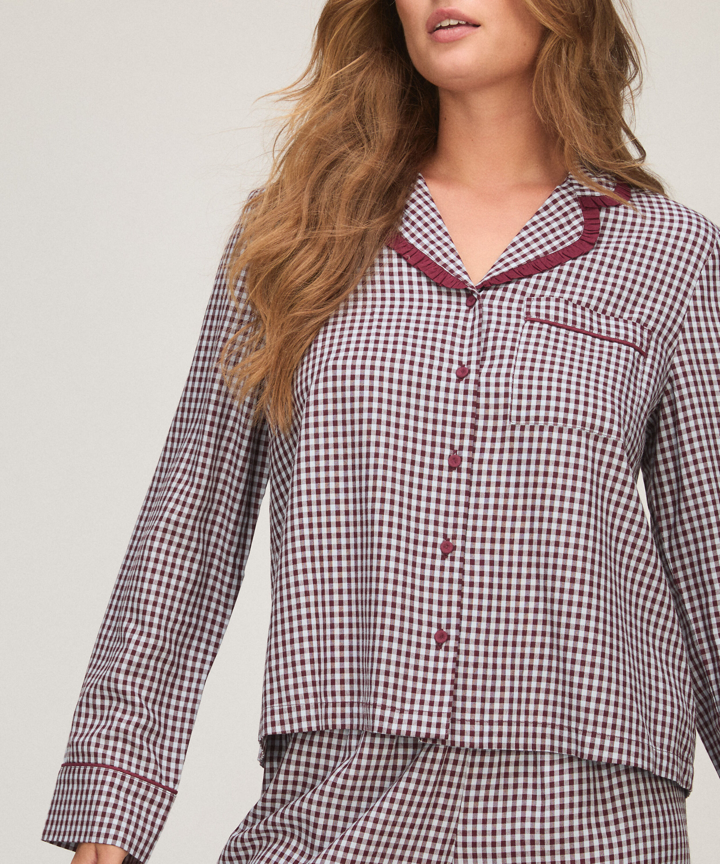 Pyjama Set Poplin Ruffle, Lila Pyjama Set Poplin Ruffle, Lila