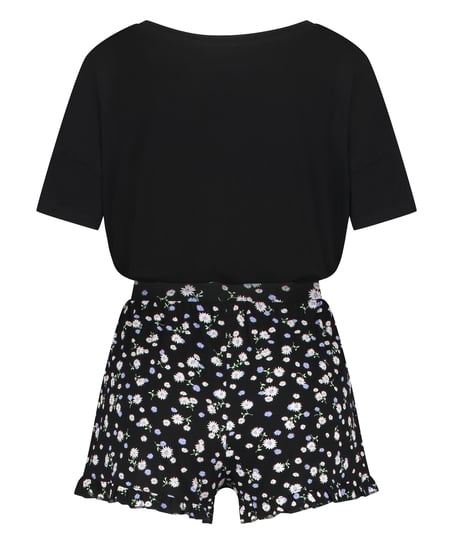 Kurzes Pyjamaset, Schwarz