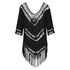 Fringe Tunika, Schwarz