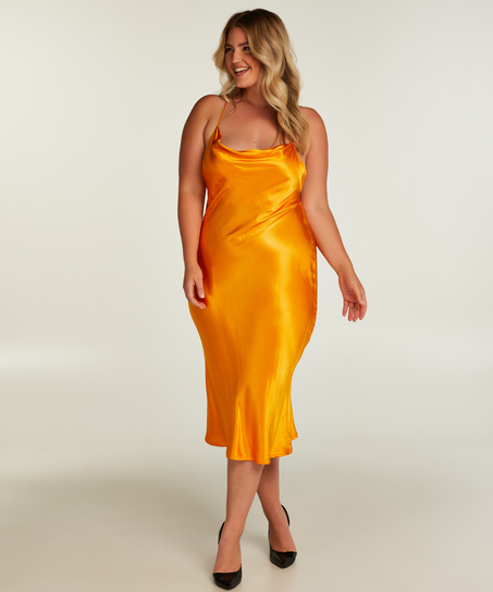 Robe midi Satin, Orange
