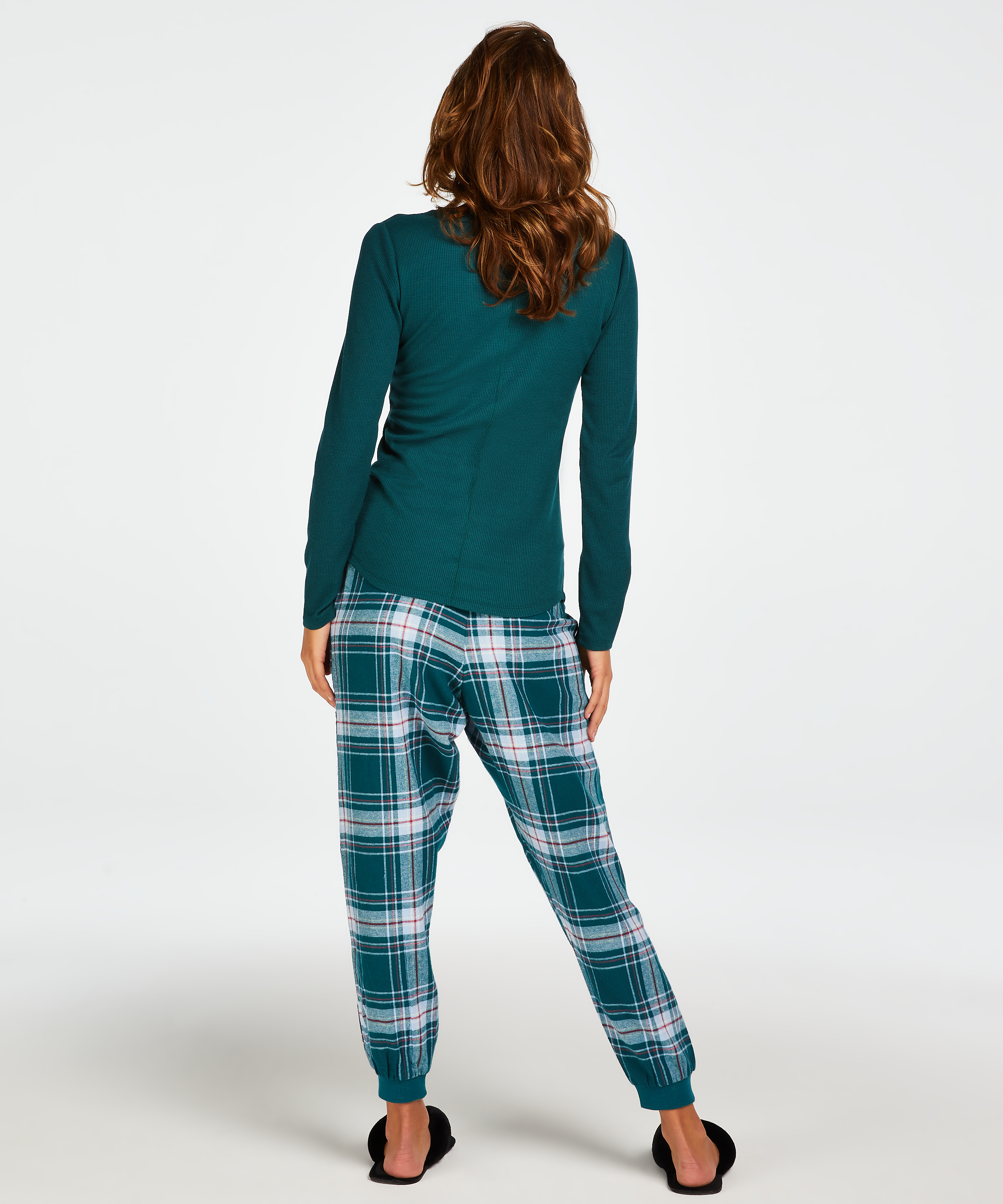 Petite Pyjamahose Twill Check, Blau, main