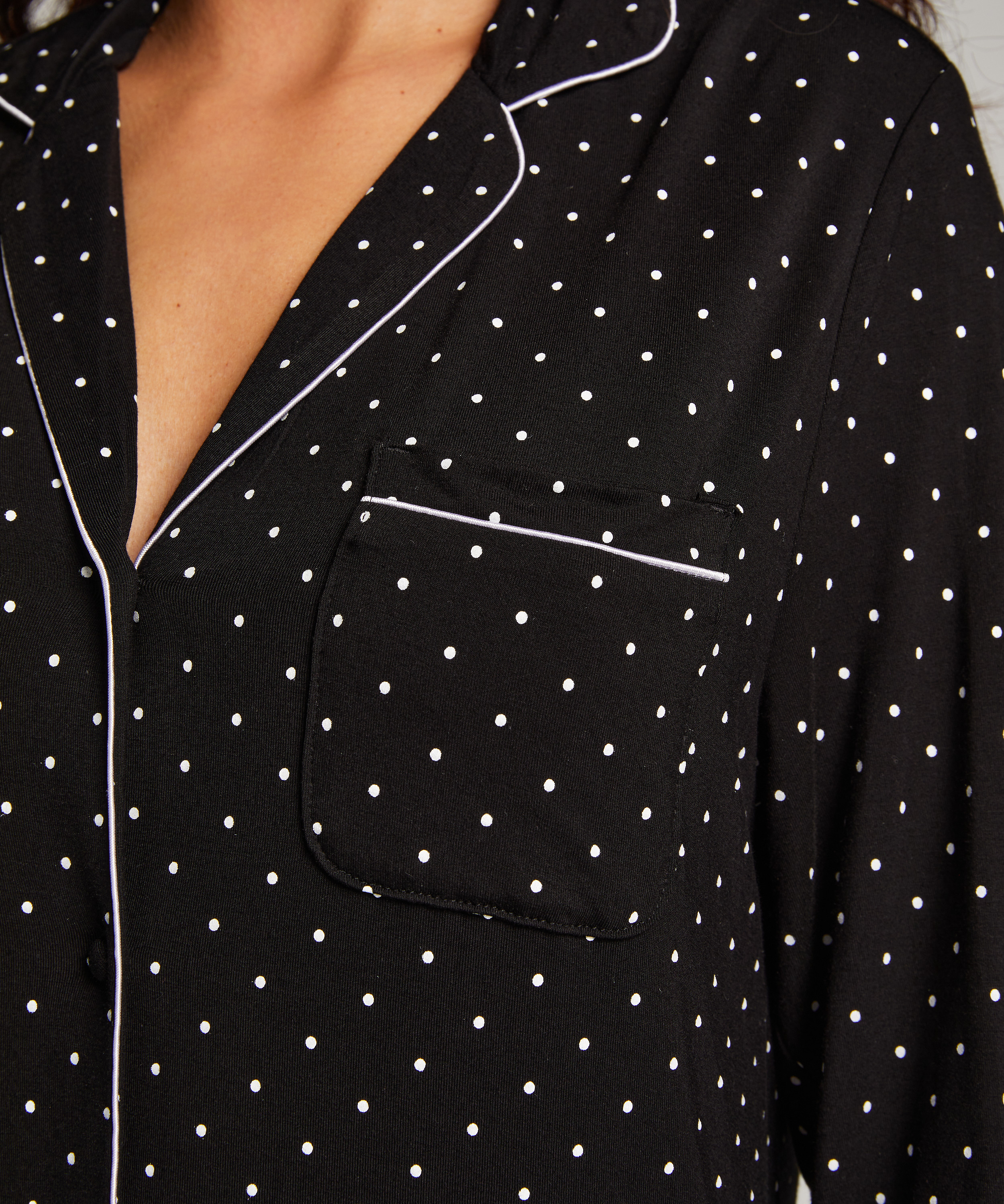 Robe-chemise à manches longues en jersey Essential, Noir, main