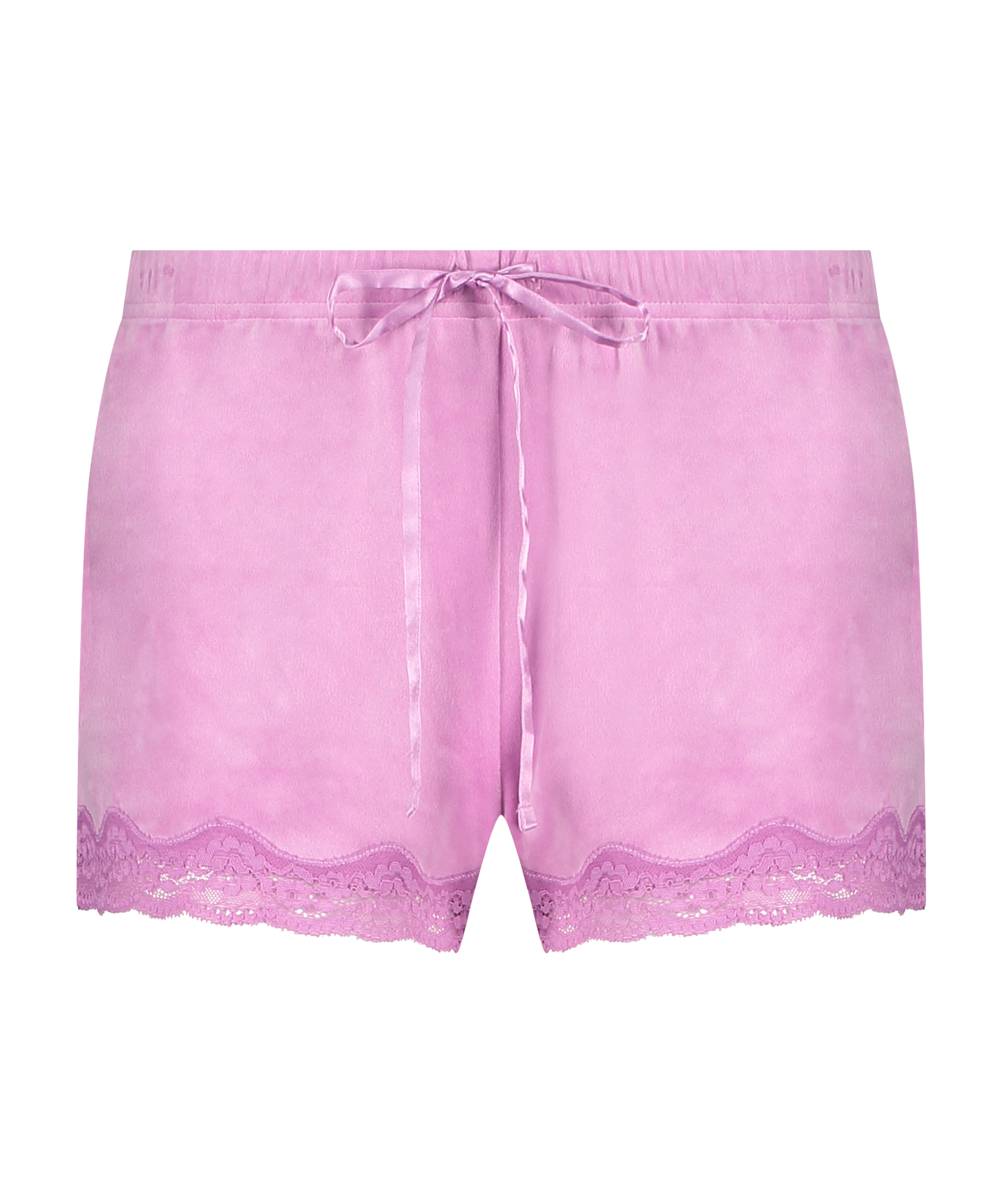 Short velours dentelle, Rose, main