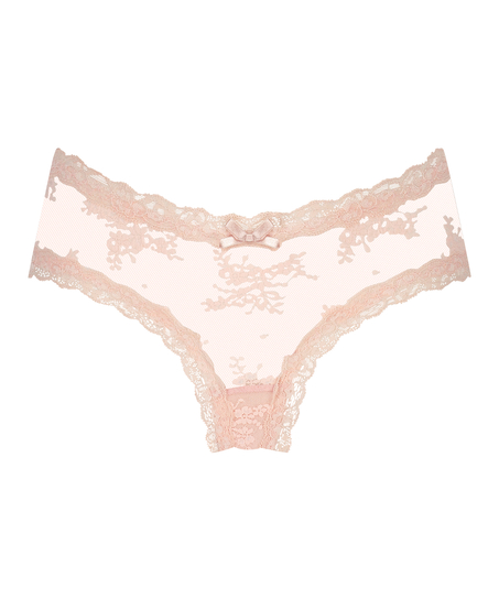 Slip brésilien V-shape mesh, Rose