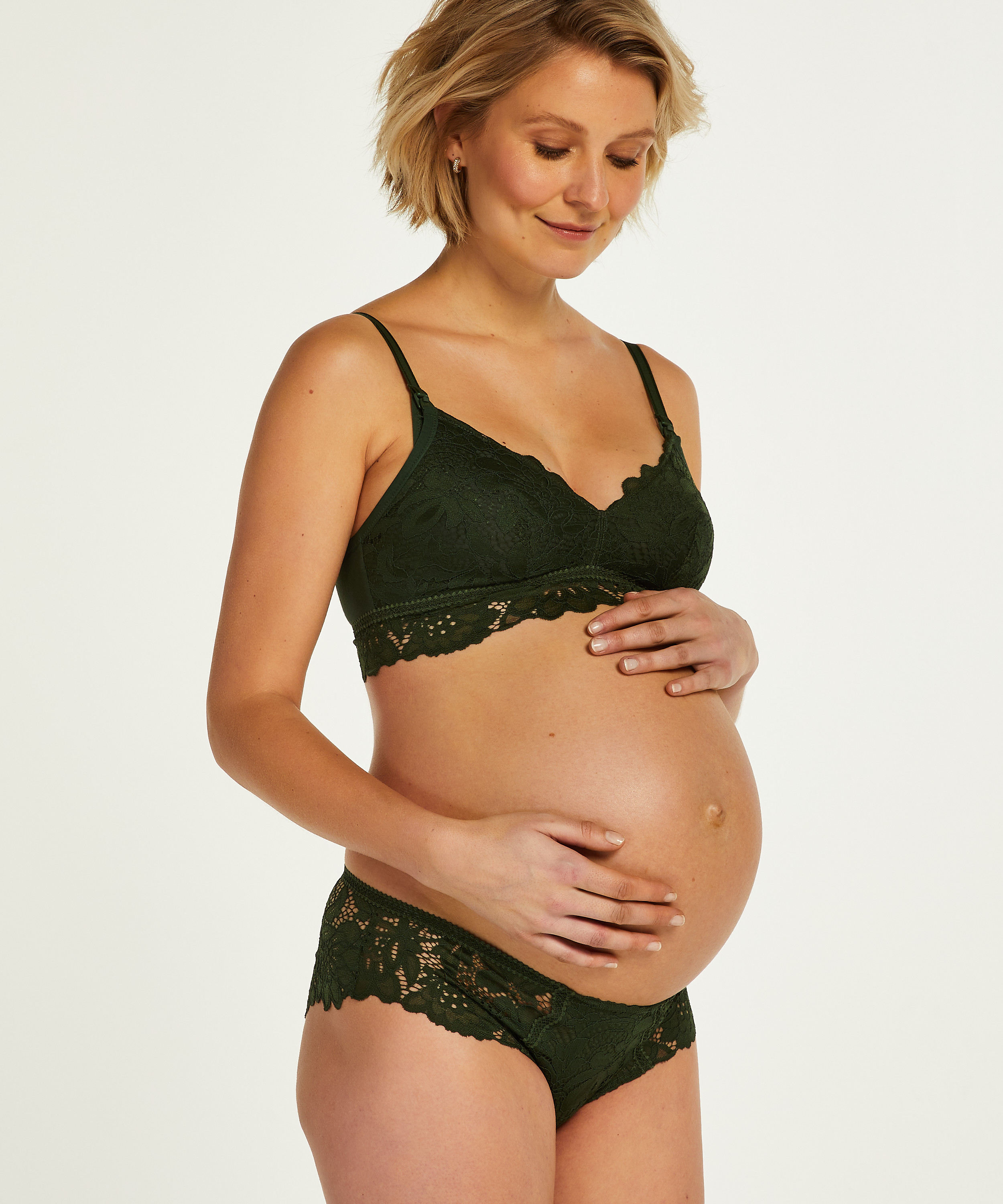 Soutien-gorge d&rsquo;allaitement non-pr&eacute;form&eacute; sans armatures Shiloh, Vert, main