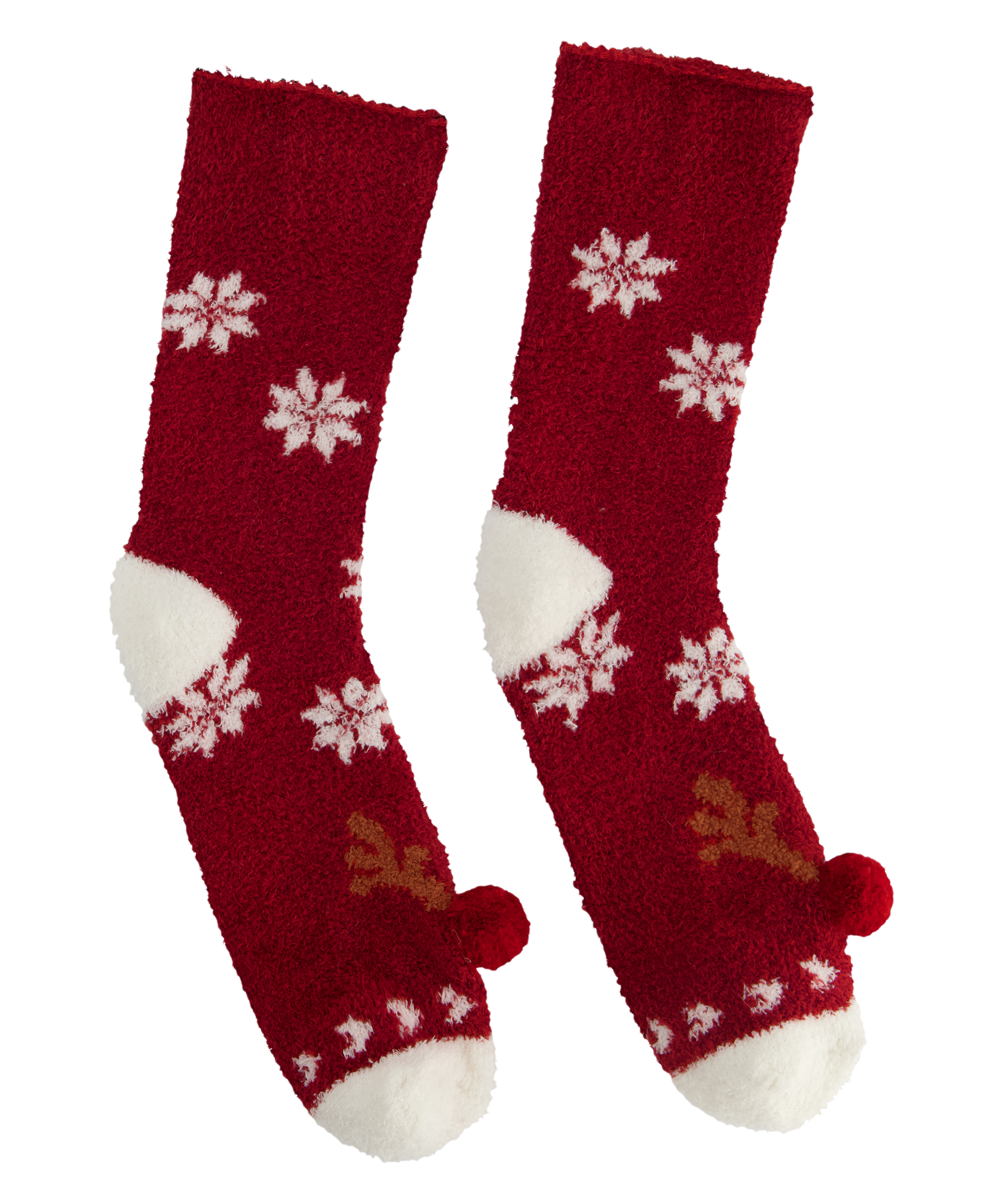 Chaussettes cosy Christmas, Rouge, main