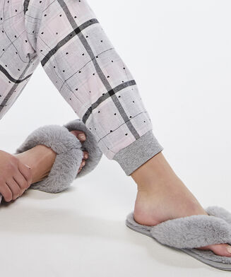 Tongs Fake Fur, Gris