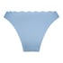 Bikini Slip mit hohem Beinausschnitt Scallop, Blau