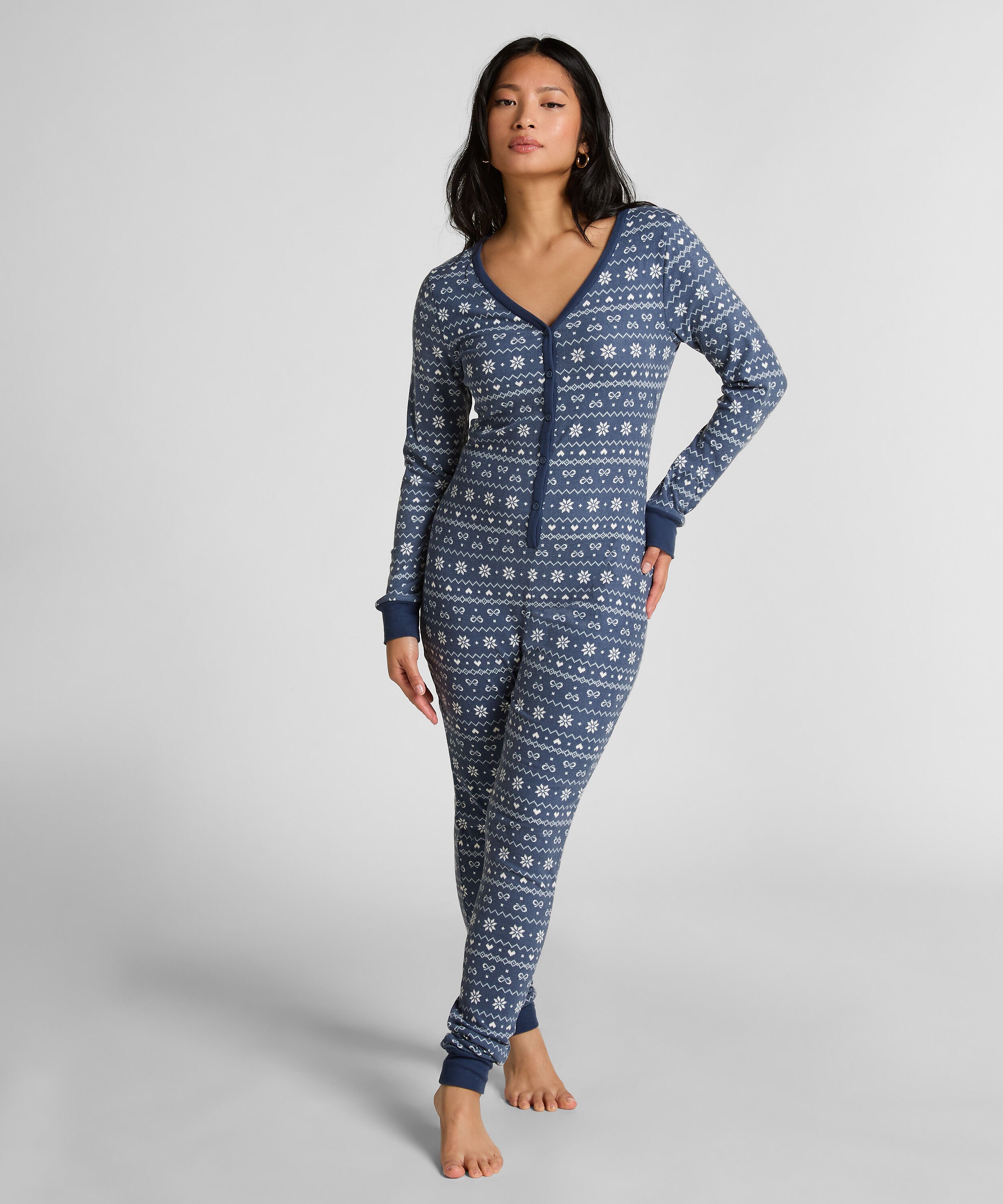 Onesie Jersey Fairisle, Blau