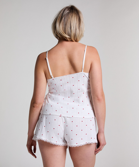 Top Cami Lace, Weiß