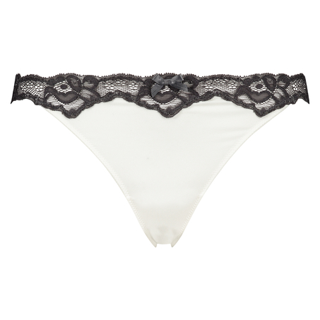 String mit Spitze Secret Lace, Weiß