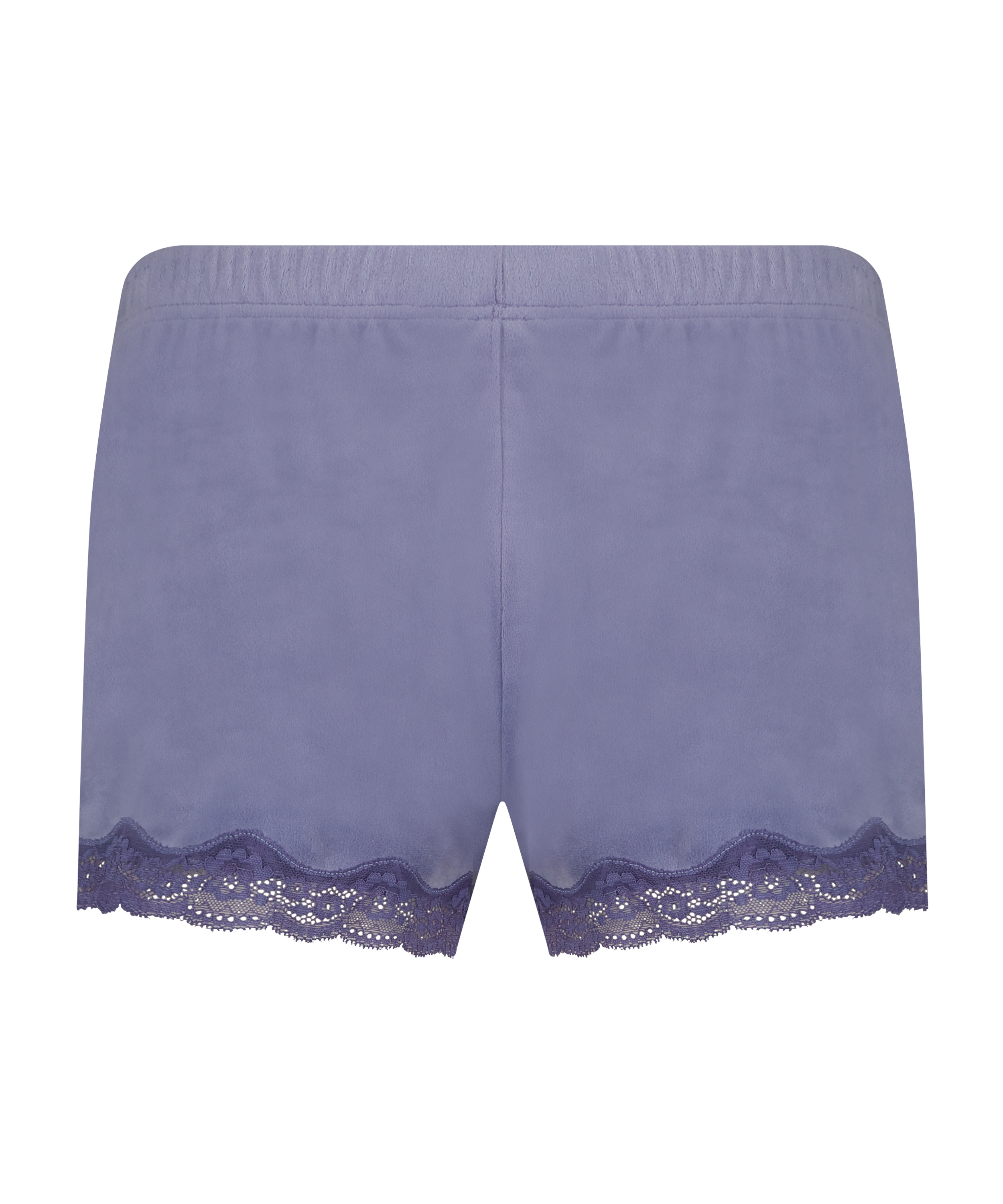 Short velours dentelle, Violet, main