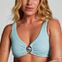Bikini-Crop-Top Crinkle, Blau